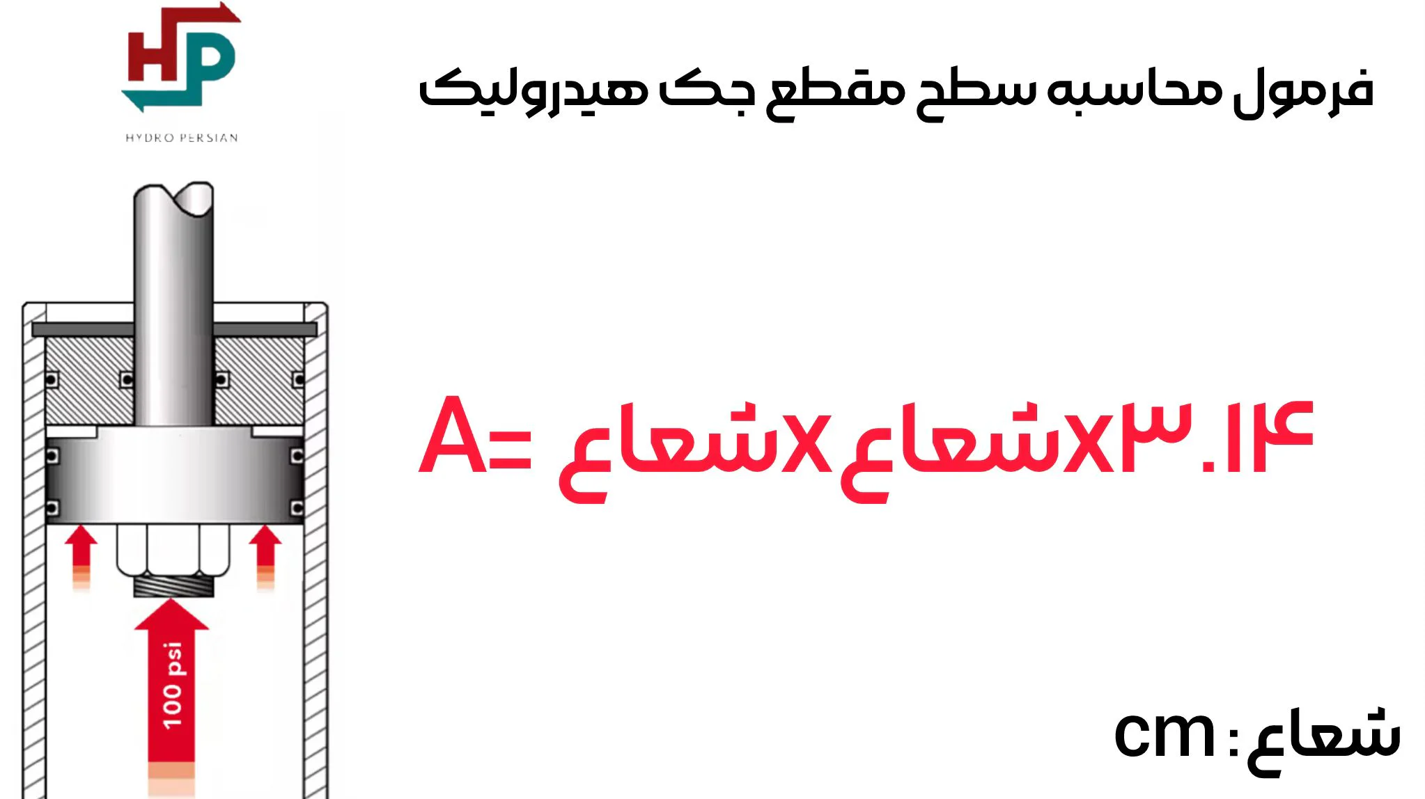 فرمول محاسبه سطح مقطع جک هیدرولیک