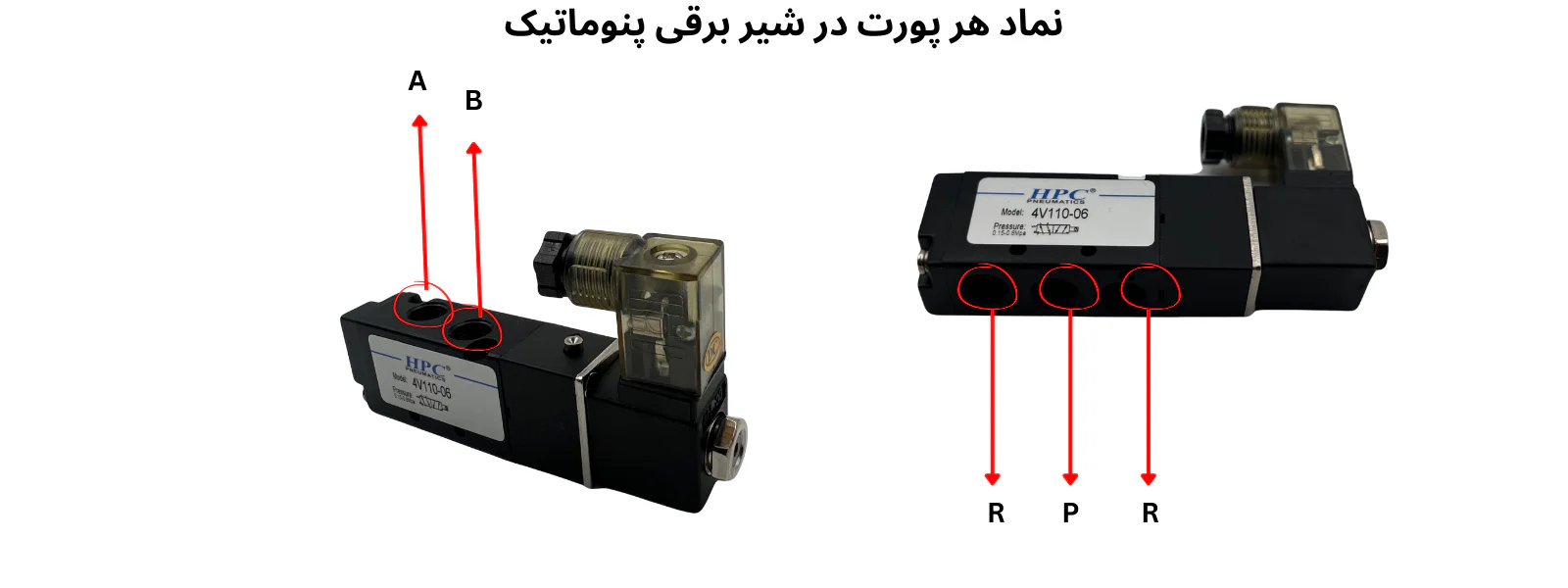 نماد شیر برقی پنوماتیک