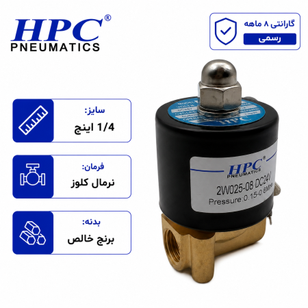 شیر برقی آب سایز 1/4 اینچ