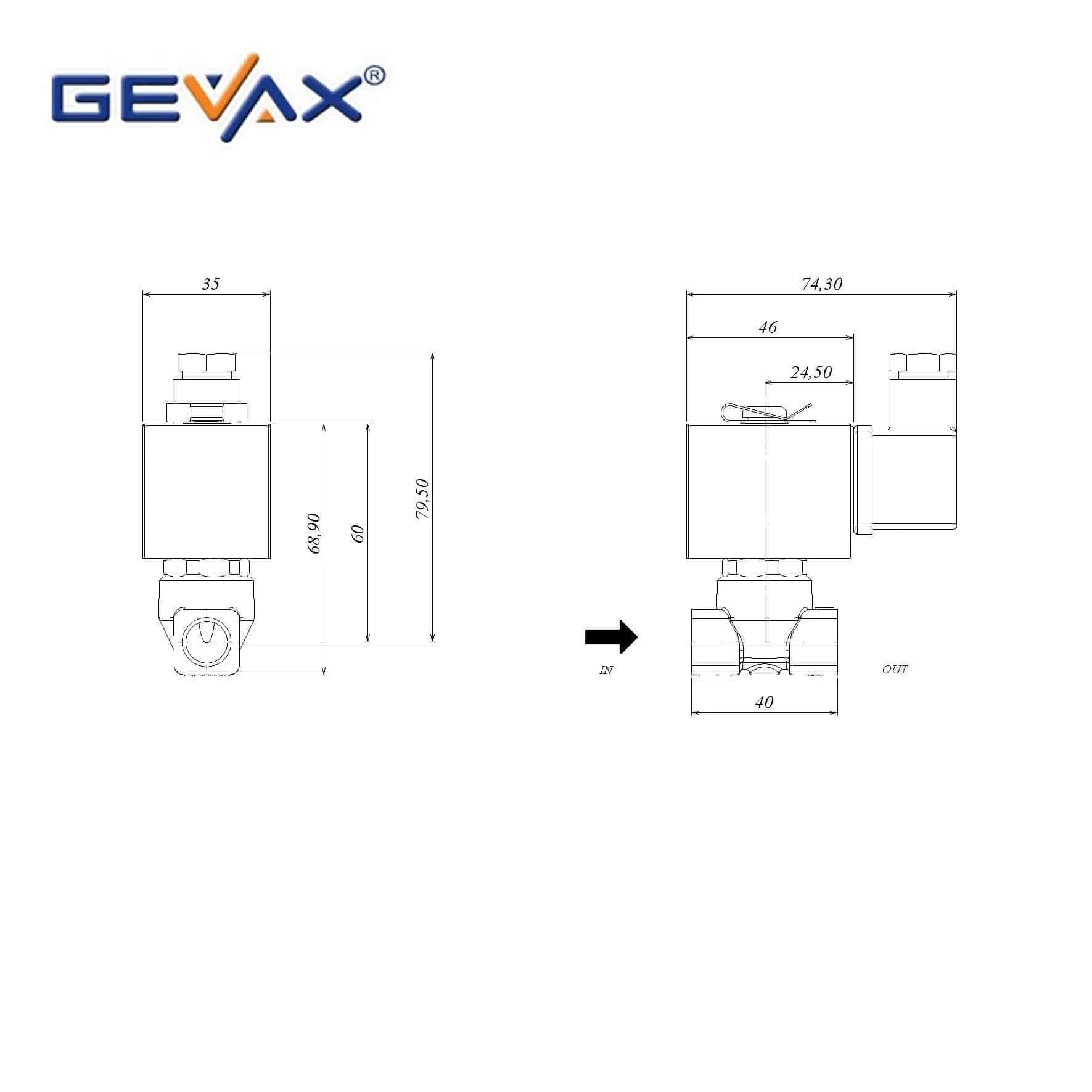 شیر برقی آب gevax