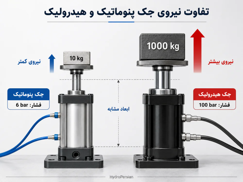 تفاوت جک پنوماتیک و هیدرولیک