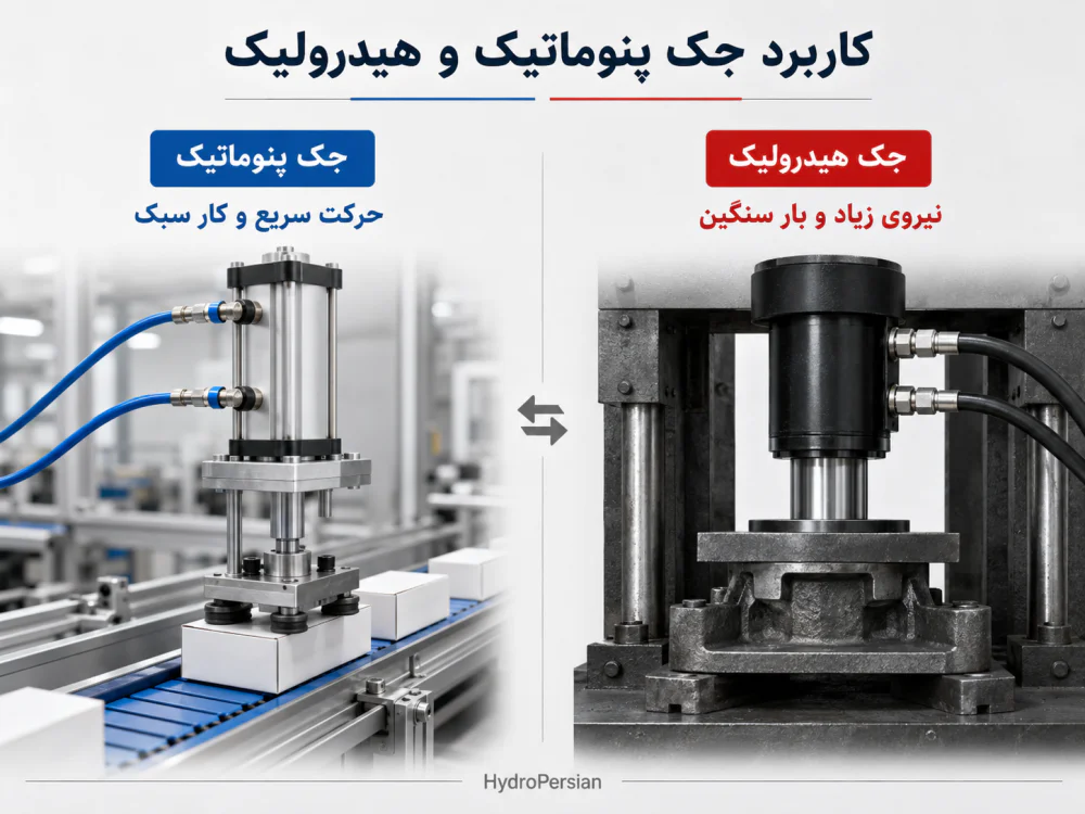 تفاوت کاربرد جک پنوماتیک و هیدرولیک