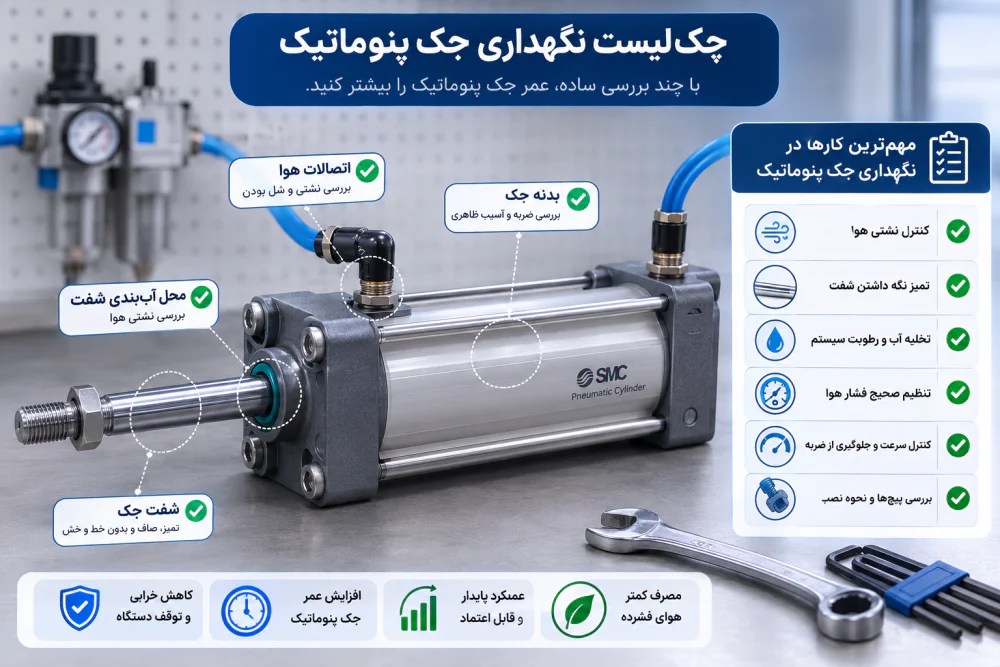 چک لیست نگهداری جک پنوماتیک