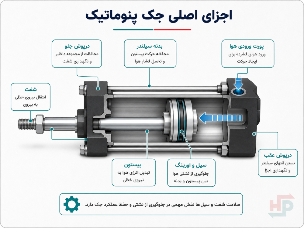 اجزای جک پنوماتیک