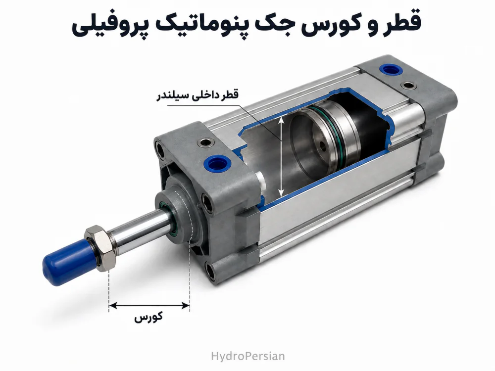 قطر و کورس جک پنوماتیک پروفیلی