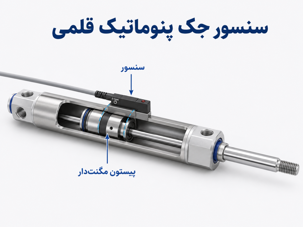 نصب سنسور بر جک پنوماتیک قلمی