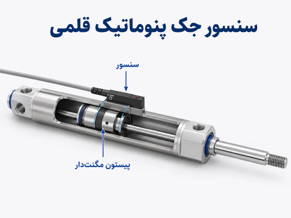 نصب سنسور بر جک پنوماتیک قلمی