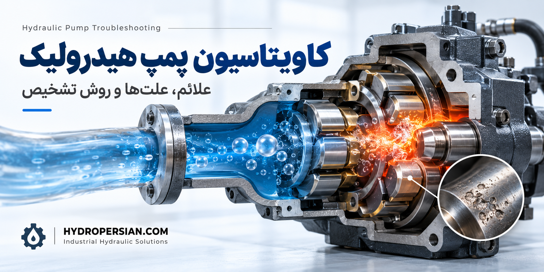 کاویتاسیون پمپ هیدرولیک چیست؟ علائم، علت‌ها و روش تشخیص و رفع
